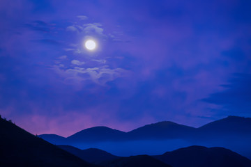 Sticker - Moonlit night over the mountains