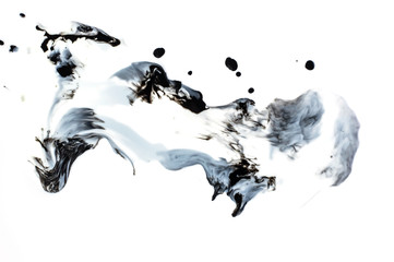 Liquid black ink in water. Marble art effect. Creative abstract artistic background.