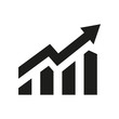 Profit growing icon. Isolated vector icon. Progress bar. Growing graph icon graph sign. Chart increase profit. Growth success arrow icon.