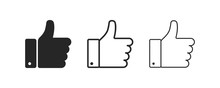 Thumb Up And Down. Isolated Vector Flat Outline Icon. Social Media Icon. Vector Button. Black Thumb Up Isolated Icon. Vote Symbol Tick.