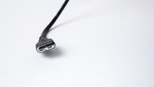 Power Usb Cable With Micro-b Connector Isolated On White Background