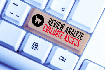Wall Mural - text sign showing review analyze evaluate assess. business photo showcasing evaluation of perforanal