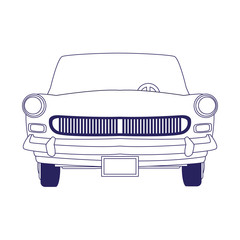 Canvas Print - front view of classic car icon