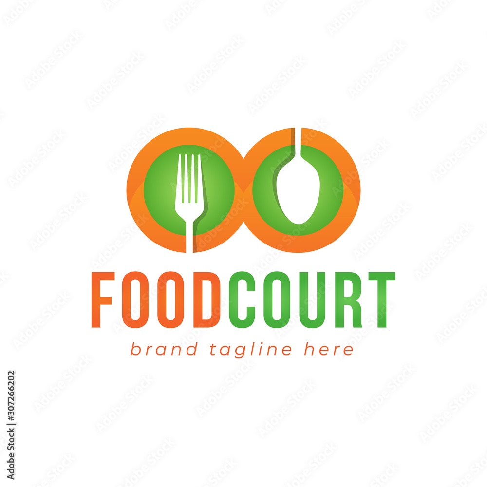 Food court logo for a food or restaurant business Stock Vector | Adobe Stock, image size:1000x1000