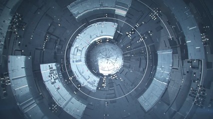 Wall Mural - futuristic mechanic mesh. computer generated abstract motion background. seamless loop 3d render ani
