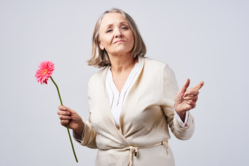 Wall Mural - woman with flowers