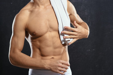 Wall Mural - young man with naked torso