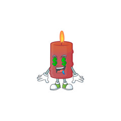 Sticker - Red candle with Money eye cartoon character design