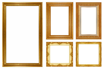 Canvas Print - Luxury golden glitter picture frame