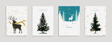 Fototapeta Panele - Holiday Greeting Card Collection. Vector Illustration.