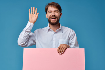 Poster - man holding a blank sign