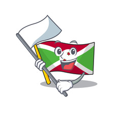 Poster - cute flag standing with flag burundi cartoon character style