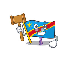 Sticker - Smart Judge flag democratic republic presented in cartoon character style