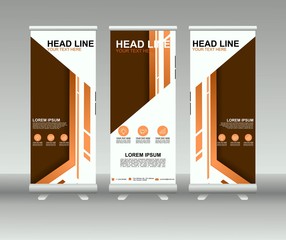 Wall Mural - Roll up banner stand. Modern vertical flag Banner template design with abstract background can be used for Annual Report, Cover, Flyer, Magazine, Presentation, Poster, Web banner, Website