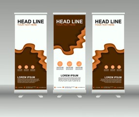 Wall Mural - Roll up banner stand. Modern vertical flag Banner template design with abstract background can be used for Annual Report, Cover, Flyer, Magazine, Presentation, Poster, Web banner, Website