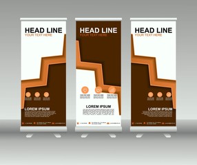Wall Mural - Roll up banner stand. Modern vertical flag Banner template design with abstract background can be used for Annual Report, Cover, Flyer, Magazine, Presentation, Poster, Web banner, Website