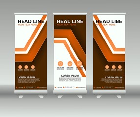 Wall Mural - Roll up banner stand. Modern vertical flag Banner template design with abstract background can be used for Annual Report, Cover, Flyer, Magazine, Presentation, Poster, Web banner, Website