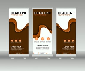 Wall Mural - Roll up banner stand. Modern vertical flag Banner template design with abstract background can be used for Annual Report, Cover, Flyer, Magazine, Presentation, Poster, Web banner, Website