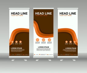 Wall Mural - Roll up banner stand. Modern vertical flag Banner template design with abstract background can be used for Annual Report, Cover, Flyer, Magazine, Presentation, Poster, Web banner, Website
