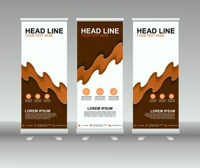 Wall Mural - Roll up banner stand. Modern vertical flag Banner template design with abstract background can be used for Annual Report, Cover, Flyer, Magazine, Presentation, Poster, Web banner, Website
