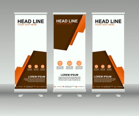 Wall Mural - Roll up banner stand. Modern vertical flag Banner template design with abstract background can be used for Annual Report, Cover, Flyer, Magazine, Presentation, Poster, Web banner, Website