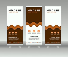 Wall Mural - Roll up banner stand. Modern vertical flag Banner template design with abstract background can be used for Annual Report, Cover, Flyer, Magazine, Presentation, Poster, Web banner, Website