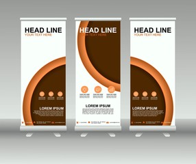 Wall Mural - Roll up banner stand. Modern vertical flag Banner template design with abstract background can be used for Annual Report, Cover, Flyer, Magazine, Presentation, Poster, Web banner, Website