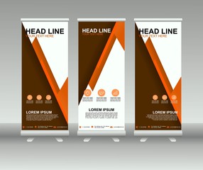 Wall Mural - Roll up banner stand. Modern vertical flag Banner template design with abstract background can be used for Annual Report, Cover, Flyer, Magazine, Presentation, Poster, Web banner, Website