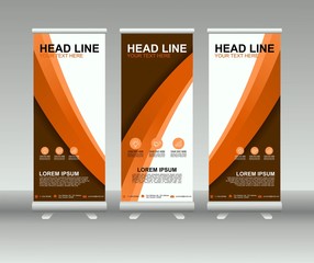 Wall Mural - Roll up banner stand. Modern vertical flag Banner template design with abstract background can be used for Annual Report, Cover, Flyer, Magazine, Presentation, Poster, Web banner, Website