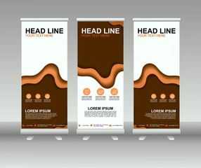 Wall Mural - Roll up banner stand. Modern vertical flag Banner template design with abstract background can be used for Annual Report, Cover, Flyer, Magazine, Presentation, Poster, Web banner, Website