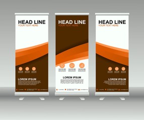 Wall Mural - Roll up banner stand. Modern vertical flag Banner template design with abstract background can be used for Annual Report, Cover, Flyer, Magazine, Presentation, Poster, Web banner, Website
