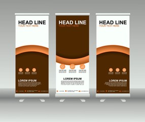 Wall Mural - Roll up banner stand. Modern vertical flag Banner template design with abstract background can be used for Annual Report, Cover, Flyer, Magazine, Presentation, Poster, Web banner, Website