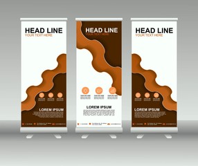 Wall Mural - Roll up banner stand. Modern vertical flag Banner template design with abstract background can be used for Annual Report, Cover, Flyer, Magazine, Presentation, Poster, Web banner, Website