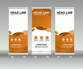 Wall Mural - Roll up banner stand. Modern vertical flag Banner template design with abstract background can be used for Annual Report, Cover, Flyer, Magazine, Presentation, Poster, Web banner, Website