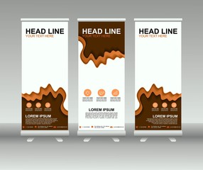 Wall Mural - Roll up banner stand. Modern vertical flag Banner template design with abstract background can be used for Annual Report, Cover, Flyer, Magazine, Presentation, Poster, Web banner, Website
