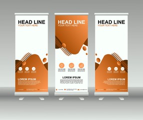Wall Mural - Roll up banner stand. Modern vertical flag Banner template design with abstract background can be used for Annual Report, Cover, Flyer, Magazine, Presentation, Poster, Web banner, Website