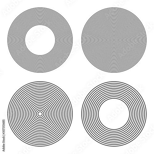 Circles set. Abstract geometric design elements.