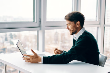 businessman working on laptop in office