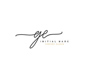 G E GE Beauty vector initial logo, handwriting logo of initial signature, wedding, fashion, jewerly, boutique, floral and botanical with creative template for any company or business.