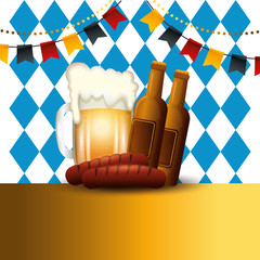 Oktoberfest beer design, Germany festival celebration europe landmark munich culture and party theme Vector illustration