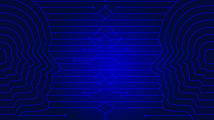 Wall Mural - blue circuit board background