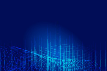 Wall Mural - Abstract waveform line background constructed by point and line, vector image of big data concept creation background