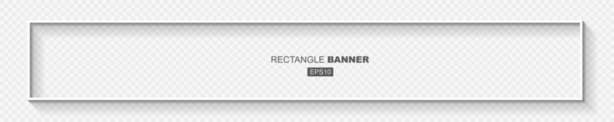 Wall Mural - White Abstract Wide Banner Template with Flat Design Shadow