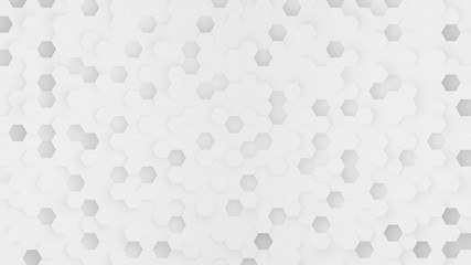 Aufkleber - White hexagon abstract background with futuristic pattern digital technology or honeycomb style. Modern geometry Backdrop. 3D Rendering.