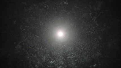 Wall Mural - abstract dark 3d tunnel seamless looping/ 4k animation of an abstract textured background with dark 