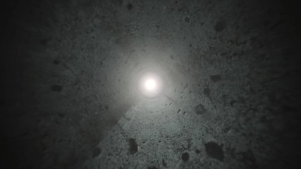 Wall Mural - abstract dark 3d tunnel seamless looping/ 4k animation of an abstract textured background with dark 