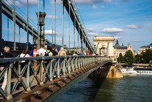 Budapest The Capital City Of Hungary Is Divided By The River Danube.The Chain Bridge Opened In 1849 Was Designed By UK Engineer William Tierney Clark