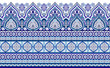 © malkani - Seamless blue border with traditional Asian design elements on white background