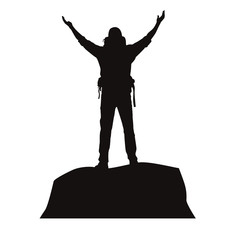 Wall Mural - hiker silhouette
