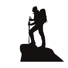 Wall Mural - hiker silhouette